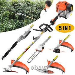 11000rpm 5 in1 Petrol Strimmers Set Brushcutter Garden Grass Line Strimmer 52cc