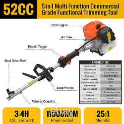 11000rpm 5 in1 Petrol Strimmers Set Brushcutter Garden Grass Line Strimmer 52cc