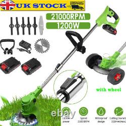 1200W Electric Weed Edger Brush Cutter Wheeled Cordless String Grass Trimmer Set