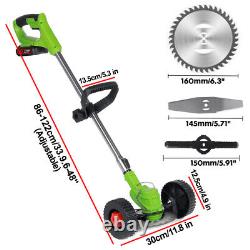 1200W Electric Weed Edger Brush Cutter Wheeled Cordless String Grass Trimmer Set