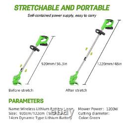 1200W Electric Weed Edger Brush Cutter Wheeled Cordless String Grass Trimmer Set