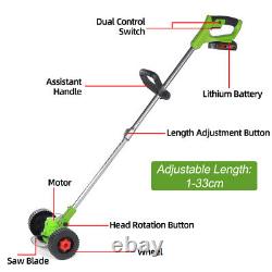 1200W Electric Weed Edger Brush Cutter Wheeled Cordless String Grass Trimmer Set