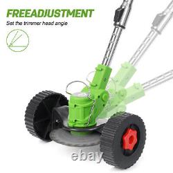 1200W Electric Weed Edger Brush Cutter Wheeled Cordless String Grass Trimmer Set