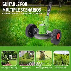 1200W Electric Weed Edger Brush Cutter Wheeled Cordless String Grass Trimmer Set