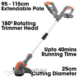 20V Electric Battery Cordless Grass Trimmer Strimmer Garden Edger Cutter