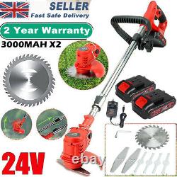 24V Electric Cordless Grass Lawn Trimmer Edge Brush Cutter Blade Whipper Snipper