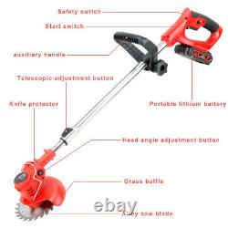 24V Electric Cordless Grass Lawn Trimmer Edge Brush Cutter Blade Whipper Snipper