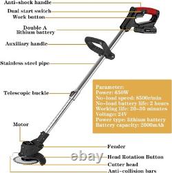 24V Ergonomic Cordless Grass Cutter with Safety Features and Adjustable Length