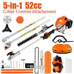 2.5kw Petrol Trimmer Brush Cutter Garden Grass Line 7000rpm Engine 52cc 5-in-1