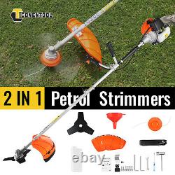 2 IN 1 2.5kw Petrol Trimmer Brush Cutter Garden Grass Line 52cc 2-Stroke Engine