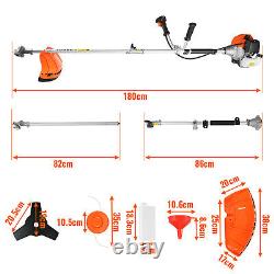 2 IN 1 52cc Petrol Brush Cutter Garden Grass Line Trimmer 2-Stroke Engine 2.5kw