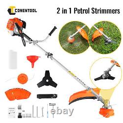 2-In-1 52cc 2-Stroke Engine Petrol Strimmer 2500W Brush Cutter Garden Grass Line