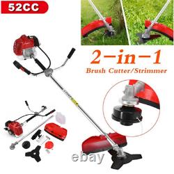 2 In 1 52cc Petrol Garden Brush Cutter Strimmer Garden Grass Trimmer Kit NEW