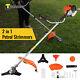 2 In 1 52cc Petrol Garden Brush Cutter Grass Line Trimmer 2-stroke Engine 2.5kw