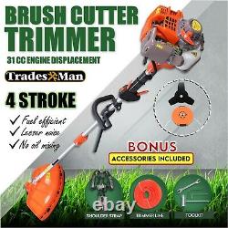 31cc Pole Brush Cutter Trimmer Line Whipper Snipper Tree Pruner Multi Garden