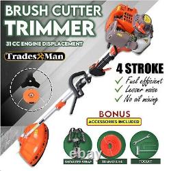 4 STROKE Brush Cutter Pole Whipper Snipper Lawn Trimmer Edger Brushcutter 31cc