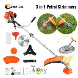 52CC 3 in 1 Hedge Trimmer Multi Tool Petrol Strimmer Brush Cutter Garden 2500W
