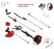 52cc 5 In1 Hedge Trimmer Multi Tool Petrol Strimmer Brush Cutter Chainsaws