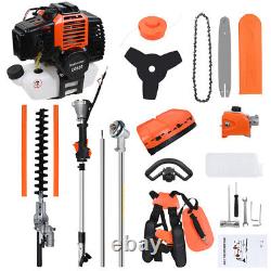 52CC 5 in1 Hedge Trimmer Multi Tool Petrol Strimmer Brush Cutter Garden Chainsaw