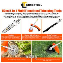 52CC 5 in1 Hedge Trimmer Multi Tool Petrol Strimmer Brush Cutter Garden Chainsaw