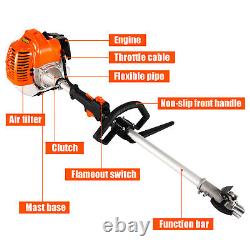 52CC 5 in1 Hedge Trimmer Multi Tool Petrol Strimmer Brush Cutter Garden Chainsaw