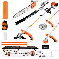 52CC 5 in1 Hedge Trimmer Multi Tool Petrol Strimmer Brush Cutter Garden Chainsaw