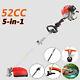 52cc 5 In 1 Garden Multi Tool Hedge Cutter Chainsaw Grass Trimmer & Brush Cutter