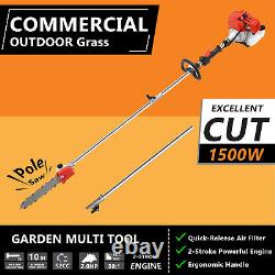 52CC 5 in 1 Gas Pole Saw Brush Cutter Gas Hedge Trimmer for Tree Weed Multi Tool