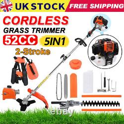 52CC 5 in 1 Hedge Trimmer Multitool Petrol Strimmer Brush Cutter Garden Chainsaw