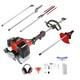 52cc 5 In 1 Petrol Garden Multi Tool Brush Cutter Strimmer Pole Saw Hedge Trimme