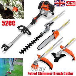 52 CC 5 In 1 Petrol Grass Strimmer Trimmer Brush Cutter Hedge Trimmer Chainsaw