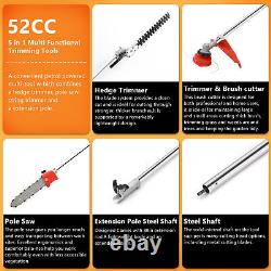 52 cc 5 IN 1 2-STROKE PETROL STRIMMER BRUSH CUTTER, HEDGE TRIMMER CHAINSAW