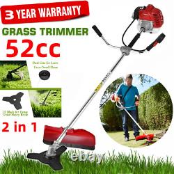52cc 2 in 1 Grass Strimmer Bush Cutter Petrol Home Garden Hedge Trimmer Tool uk