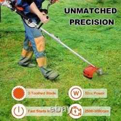 52cc 2 in 1 Weed Eater Petrol Powered Brush Cutter and String Trimmer 2-Cycle