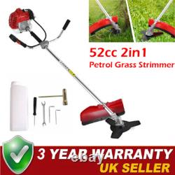 52cc 2in1 Petrol Grass Strimmer Trimmer Brush Cutter Garden Tool 3 YEAR WARRANTY
