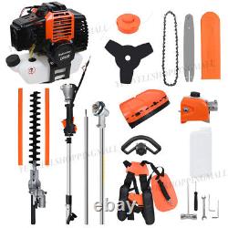 52cc 4 in 1 Hedge Trimmer Tool Petrol Strimmer Brush Cutter Garden Chainsaw Tool