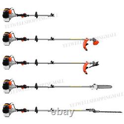 52cc 4 in 1 Hedge Trimmer Tool Petrol Strimmer Brush Cutter Garden Chainsaw Tool