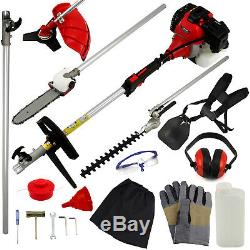 52cc 5 in 1 Garden Multi Tool Petrol Hedge Trimmer Strimmer Chainsaw Brushcutter