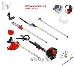 52cc 5 in 1 Hedge Trimmer Multi Tool Petrol Strimmer BrushCutter Garden Chainsaw