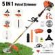52cc 5-in-1 Hedge Trimmer Tool Petrol Strimmer Brush Cutter Garden Chainsaw Tool