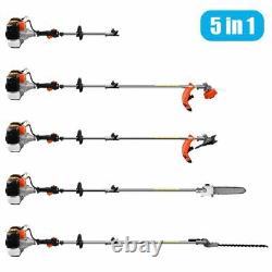 52cc 5in1 Grass Trimmer Multi Tool Petrol Strimmer Brush Cutter Garden Chainsaw