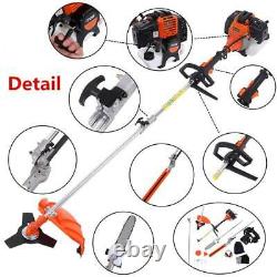 52cc 5in 1 Hedge Trimmer Multi Tool Petrol Strimmer Brush Cutter Garden Chainsaw