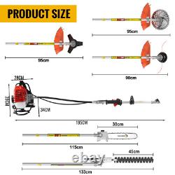 52cc 5in 1 Petrol Strimmer Hedge Cutter Chainsaw Trimmer Pruner & Extension Pole
