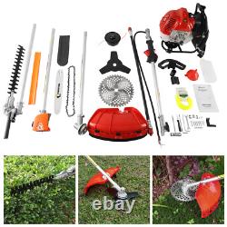 52cc 5in 1 Petrol Strimmer Hedge Cutter Chainsaw Trimmer Pruner & Extension Pole
