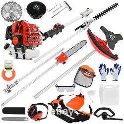 52cc Brush Cutter 5in1 Pole Saw Hedge Trimmer Weed Wacker Eater Garden Yard Tool