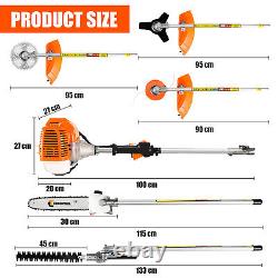 52cc Multi Function 5-IN-1 Petrol Strimmer Garden Tool Brush Cutter Chainsaw