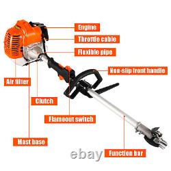 52cc Multi Function 5-IN-1 Petrol Strimmer Garden Tool Brush Cutter Chainsaw