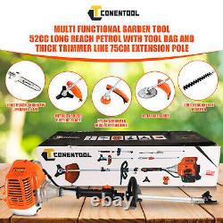 52cc Multi Function 5-IN-1 Petrol Strimmer Garden Tool Brush Cutter Chainsaw