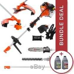 52cc Multi Function 5 in 1 Garden Tool Brush Cutter, Grass Trimmer, Chainsaw