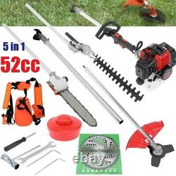 52cc Multi Function 5 in 1 Garden Tool Brush Cutter, Grass Trimmer Chainsaw UK